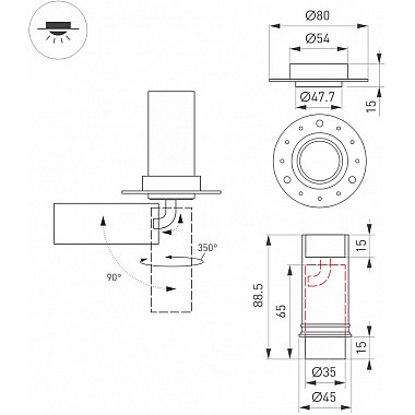 Точечный светильник NUANCE TRIMLESS PULL 049905