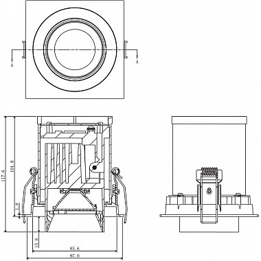 Точечный светильник Periscope DL18621/01SQ Black Dim