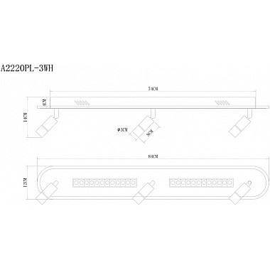 Спот Pisces A2220PL-3WH