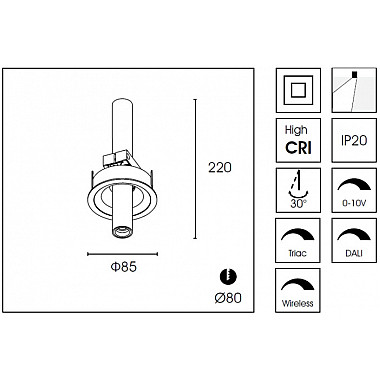 Точечный светильник DA75 DA7503DR-A