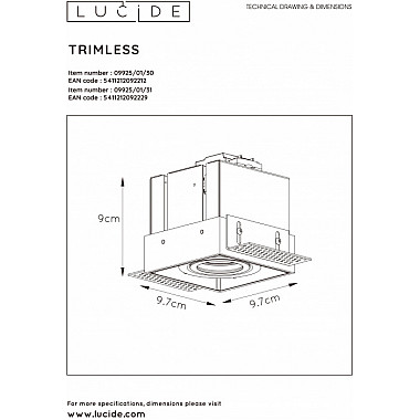 Точечный светильник Trimless 09925/01/31