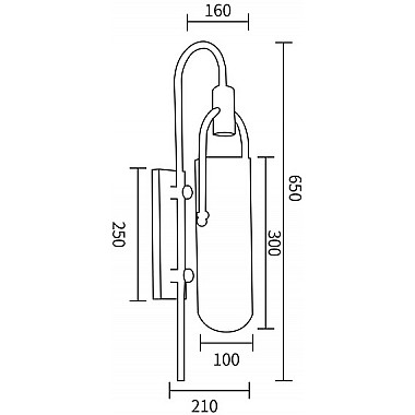 Бра Arc Well B6066W/S black/white