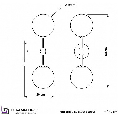 Бра Zodiak LDW 6001-2 BK+WT