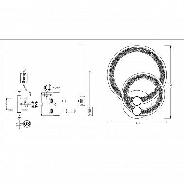 Бра Seven Fires Ланчано SF7023/2W-WT