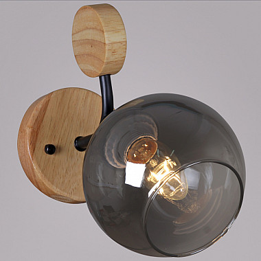 Бра 06780-0.2-01 BK+WOOD