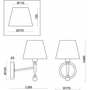 Бра Rosemary FR5190WL-01BS