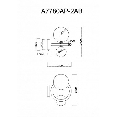 Бра Arte Lamp Albus A7780AP-2AB