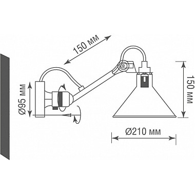Бра MARY JANE DL20653W1ABlack