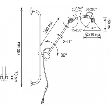 Бра MARY JANE DL20653W1BBlack