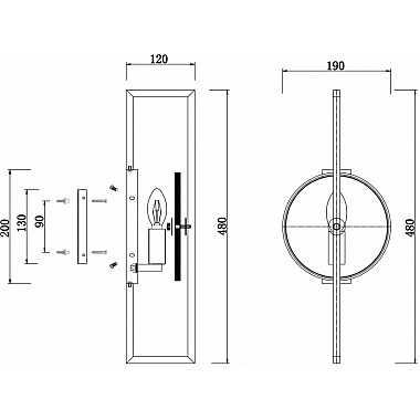 Бра Marmo MOD099WL-01G