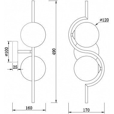 Бра Harmonie FR5124WL-02BS