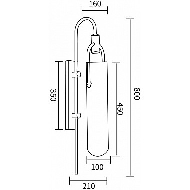 Бра Arc Well B6066W/L black/white