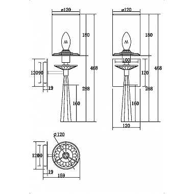 Бра Bianco MOD224WL-01BS