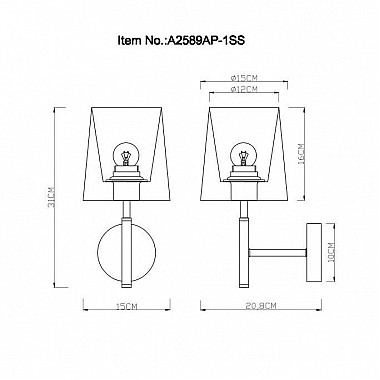 Бра Arte Lamp Rodos A2589AP-1SS