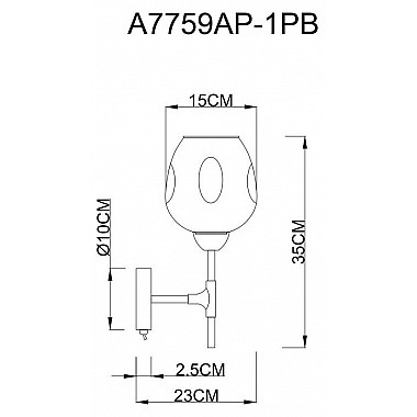Бра Arte Lamp Yuka Smoky A7759AP-1PB