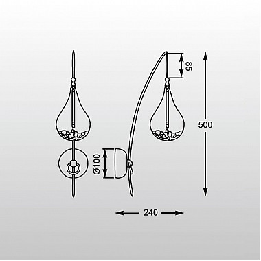 Бра Zumaline Perle W0226-01A-F4RK