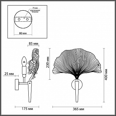 Бра Odeon Light Ventaglio 4870/1W