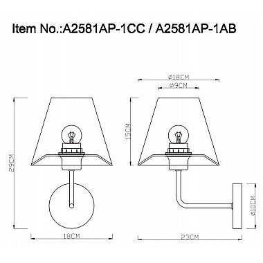 Бра Arte Lamp Elba A2581AP-1CC