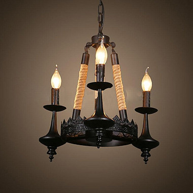 Люстра Loft Vintage Iron Chandel Rope 3