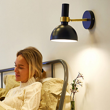 Настенный светильник LARRY Wall 1L Black/Brushed Brass