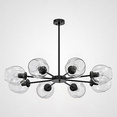 Люстра на штанге MARINE B 8 Black/Transparent