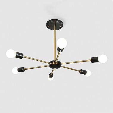 Люстра на штанге SPUTNIK D65 Gold/Black base