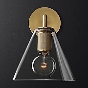 Бра RH Utilitaire Funnel Shade Single Sconce Brass