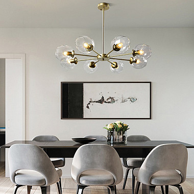 Люстра на штанге MARINE D104 12 lamps Gold/Blue