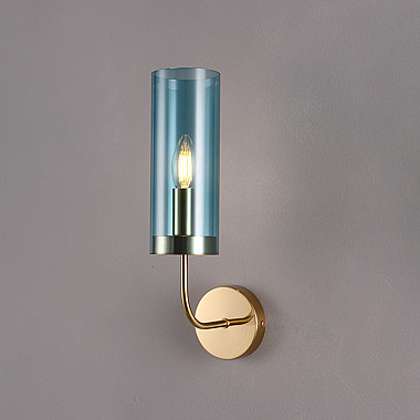 Настенный светильник Agne Brass Glass Tube wall light