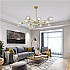 Люстра на штанге MARINE D104 12 lamps Gold/Blue