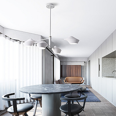 Люстра на штанге LANT D65 3 lamps Black/White