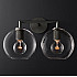 Бра RH Utilitaire Globe Shade Double Sconce Black