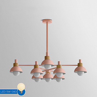 Люстра на штанге FANTA A 8 lights Pink