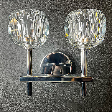 Бра RH Boule de Cristal Double Sconce Chrome