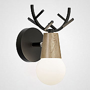Бра с рожками DEER A Wood/Black