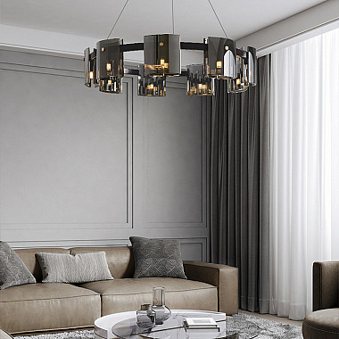 Подвесная люстра JANICE D80 Black Grey
