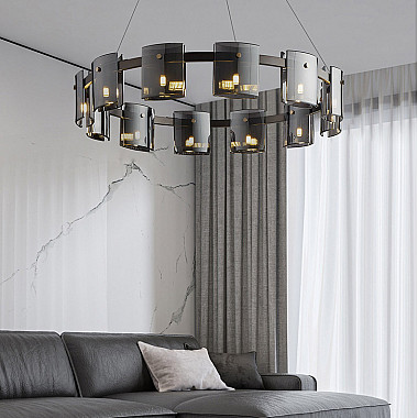 Подвесная люстра JANICE D80 Black Grey