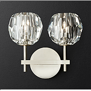 Бра RH Boule de Cristal Double Sconce Brass Никель