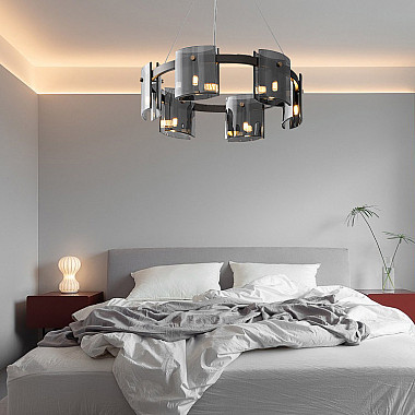Подвесная люстра JANICE D80 Black Grey