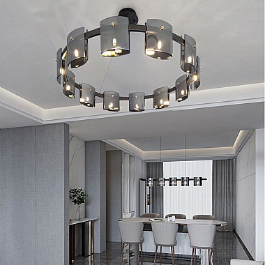 Подвесная люстра JANICE D80 Black Grey