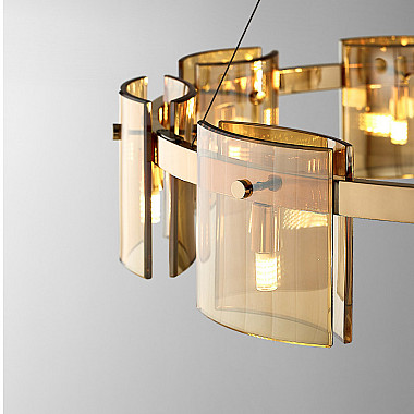 Подвесная люстра JANICE D80 Brass Amber