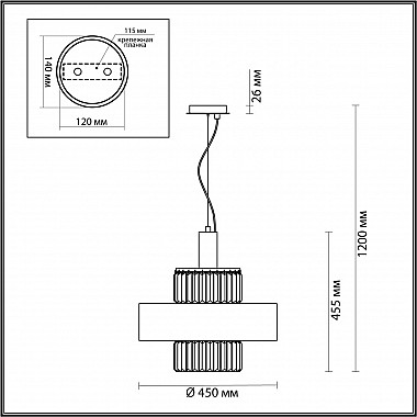 Подвесная люстра ROXANA D100 Gold