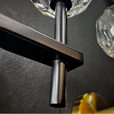 Бра Бра RH Boule de Cristal Double Sconce Brass Черный