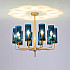 Люстра Hans-Agne Jakobsson Brass & Blue Glass Tube Chandelier Hans-Agne Jakobsson in 1970 6 Коричневый