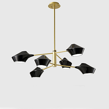 Люстра на штанге LANT D95 6 lamps Gold/Black