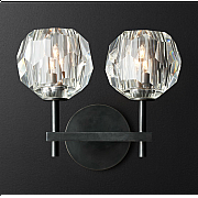 Бра Бра RH Boule de Cristal Double Sconce Brass Черный