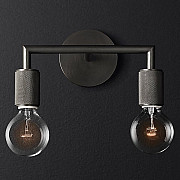 Бра RH Utilitaire Double Sconce Black