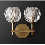 Бра Бра RH Boule de Cristal Double Sconce Brass