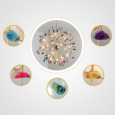 Люстра на штанге AGATE 8 Purple 18