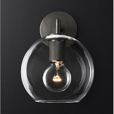Бра RH Utilitaire Globe Shade Single Sconce Black
